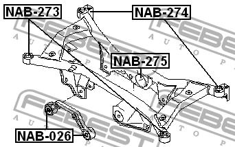 Сайлентблок задней балки Febest NAB-274
