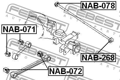 Сайлентблок заднього поперечного важеля Febest NAB-268