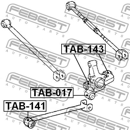 Сайлентблок заднего продольного рычага Febest TAB-141