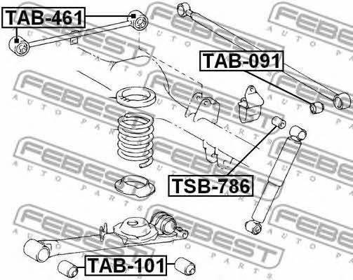 Сайлентблок заднего продольного рычага Febest TAB-461