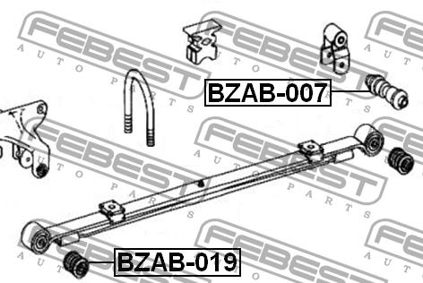 Сайлентблок рессоры задней Febest BZAB-007