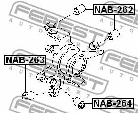 Сайлентблок задней цапфы задний Febest NAB-262