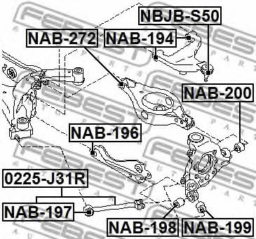 Сайлентблок задней цапфы Febest NAB-198