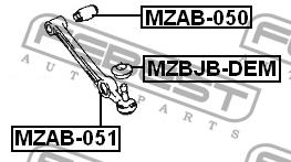 Сайлентблок переднього важеля задній Febest MZAB-050