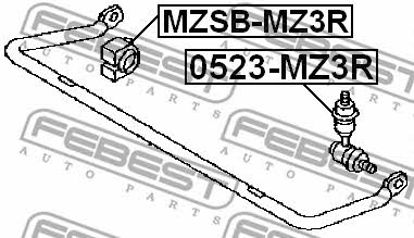 Втулка стабілізатора заднього Febest MZSB-MZ3R