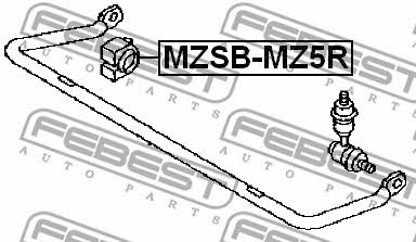 Втулка стабілізатора заднього Febest MZSB-MZ5R