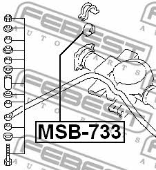 Втулка стабілізатора заднього Febest MSB-733