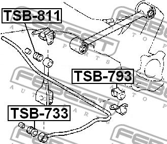 Втулка стабилизатора заднего Febest TSB-793