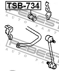 Втулка стабилизатора заднего Febest TSB-734