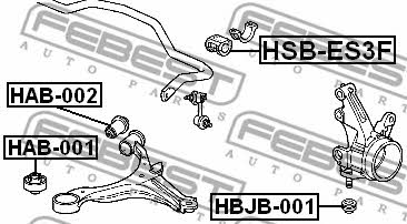 Втулка стабілізатора переднього Febest HSB-ES3F