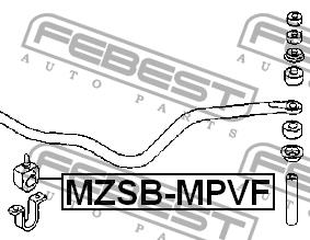 Втулка стабілізатора переднього Febest MZSB-MPVF