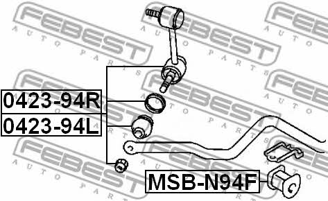 Втулка стабилизатора переднего Febest MSB-N94F