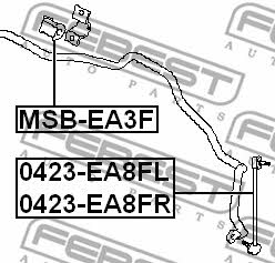 Втулка стабилизатора переднего Febest MSB-EA3F