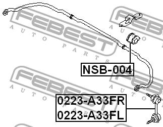 Втулка стабілізатора переднього Febest NSB-004