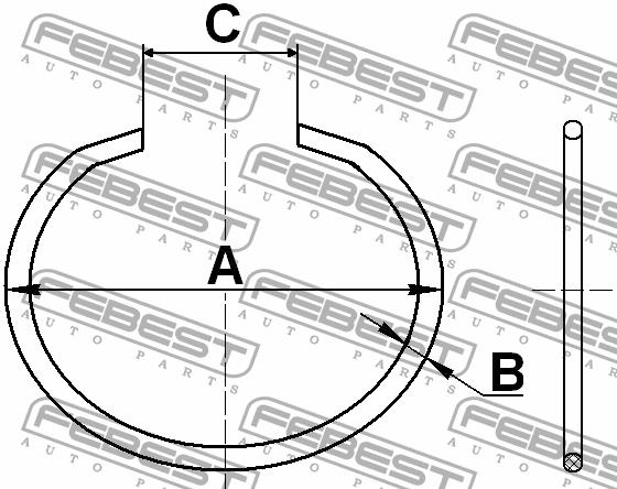 Кольцо стопорное Febest CC-5-30X2