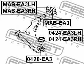 Febest Сайлентблок переднего нижнего рычага, задний – цена 708 UAH