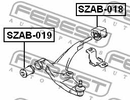 Сайлентблок переднего нижнего рычага, задний Febest SZAB-018