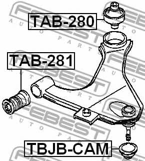 Сайлентблок переднего рычага задний Febest TAB-280