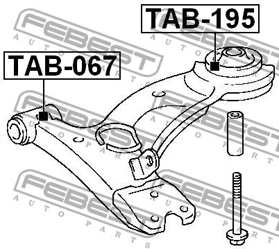 Сайлентблок переднего нижнего рычага, задний Febest TAB-195
