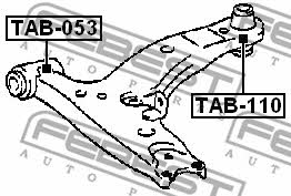 Сайлентблок переднего нижнего рычага, задний Febest TAB-110