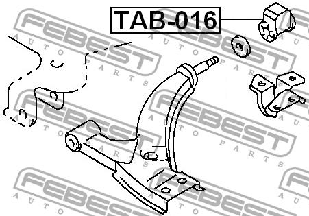 Сайлентблок переднего нижнего рычага, задний Febest TAB-016