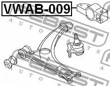 Сайлентблок задній, переднього нижнього важеля Febest VWAB-009