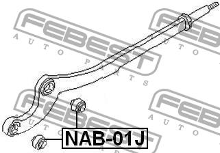 Сайлентблок переднего нижнего рычага Febest NAB-01J