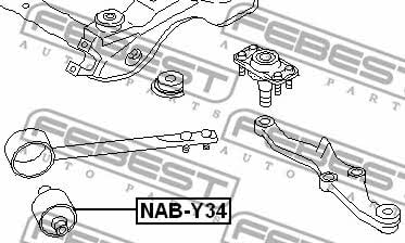 Сайлентблок переднего торсиона Febest NAB-Y34