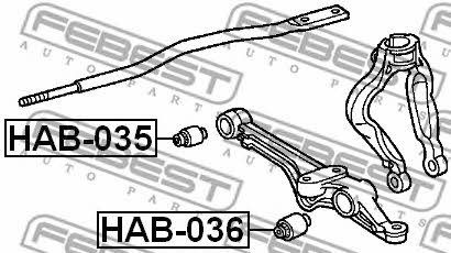 Сайлентблок переднего нижнего рычага передний Febest HAB-035