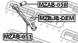 Сайлентблок переднього нижнього важеля Febest MZAB-051