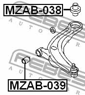 Сайлентблок переднего нижнего рычага передний Febest MZAB-039