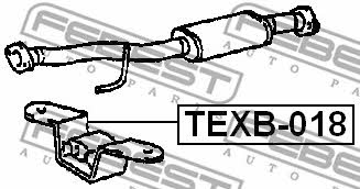 Кронштейн крепления выхлопной системы Febest TEXB-018