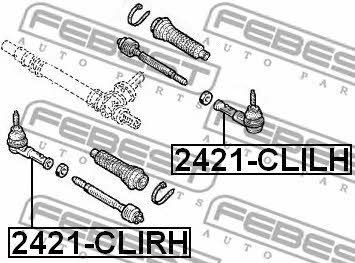 Наконечник рулевой тяги левый Febest 2421-CLILH