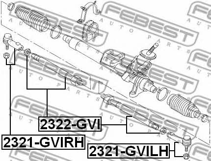 Наконечник рулевой тяги левый Febest 2321-GVILH