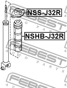 Опора заднього амортизатора Febest NSS-J32R