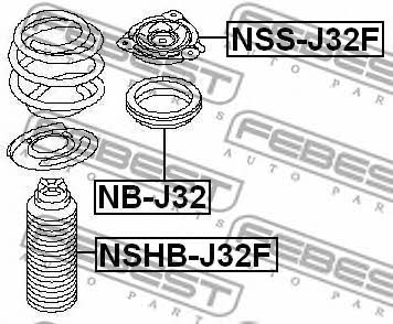 Опора переднего амортизатора Febest NSS-J32F