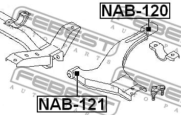 Сайлентблок переднего нижнего рычага передний Febest NAB-121