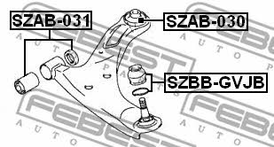 Сайлентблок переднего нижнего рычага передний Febest SZAB-031