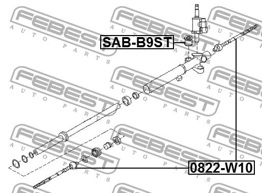 Сайлентблок рейки рульової Febest SAB-B9ST