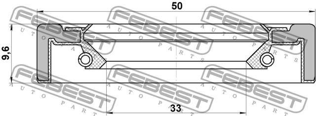 Сальник полуоси Febest TOS-003