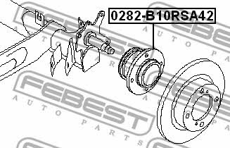 Ступица колеса задняя Febest 0282-B10RSA42