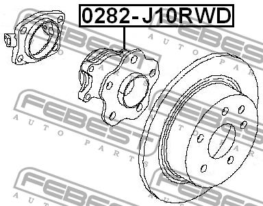 Ступица колеса задняя Febest 0282-J10RWD