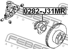 Ступица колеса задняя Febest 0282-J31MR