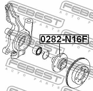 Ступица колеса передняя Febest 0282-N16F