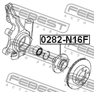 Ступица колеса передняя Febest 0282-N16F