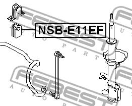 Втулка стабилизатора переднего Febest NSB-E11EF