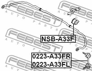 Втулка стабілізатора переднього Febest NSB-A33F