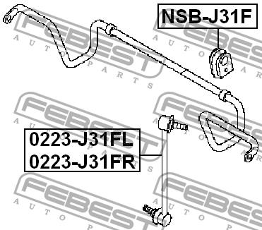 Втулка стабілізатора переднього Febest NSB-J31F