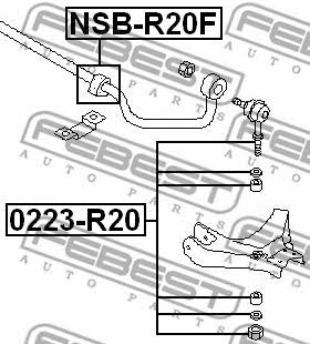 Втулка стабілізатора переднього Febest NSB-R20F