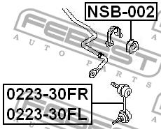 Втулка стабілізатора переднього Febest NSB-002